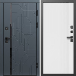 Входная дверь Termo-Door Сплит Графит - Страйп Белый Софт