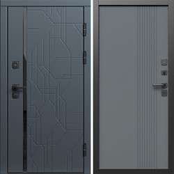 Входная дверь Termo-Door Сплит Графит - Страйп Грей Софт