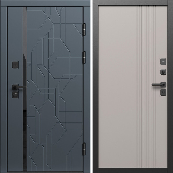 Входная дверь Termo-Door Сплит Графит - Страйп Капучино