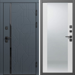 Входная дверь Termo-Door Сплит Графит - Зеркало белый софт
