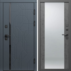 Входная дверь Termo-Door Сплит Графит - Зеркало бетон темный