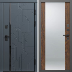 Входная дверь Termo-Door Сплит Графит - Зеркало дуб
