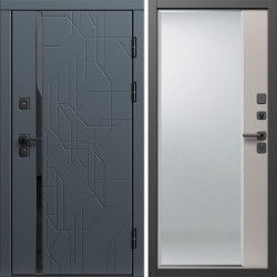 Входная дверь Termo-Door Сплит Графит - Зеркало Фацет Капучино