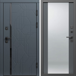 Входная дверь Termo-Door Сплит Графит - Зеркало Grey Софт