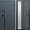 Входная дверь Termo-Door Сплит Графит - Зеркало Люмис Грей Софт