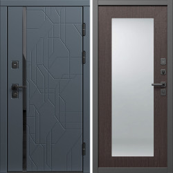 Входная дверь Termo-Door Сплит Графит - Зеркало Триумф венге