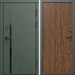 Входная дверь Termo-Door Сплит Грин - Флэт Дуб