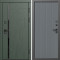 Входная дверь Termo-Door Сплит Грин - Флэт Grey софт
