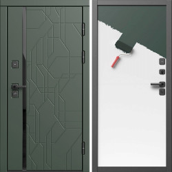 Входная дверь Termo-Door Сплит Грин - Гладкая Панель Под Покраску (грунт)