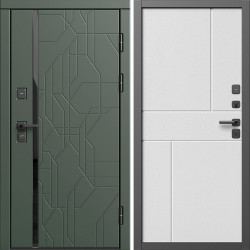 Входная дверь Termo-Door Сплит Грин - Горизонт белый
