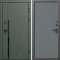 Входная дверь Termo-Door Сплит Грин - Горизонт Grey софт
