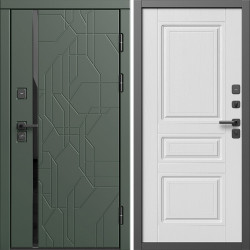 Входная дверь Termo-Door Сплит Грин - Классика белое дерево
