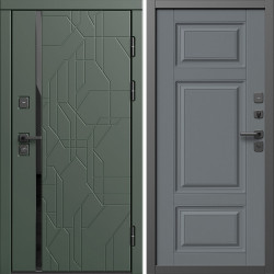 Входная дверь Termo-Door Сплит Грин - Лион Grey софт