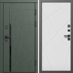 Входная дверь Termo-Door Сплит Грин - Лучи белый
