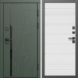 Входная дверь Termo-Door Сплит Грин - Лучи White line