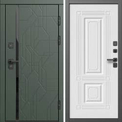Входная дверь Termo-Door Сплит Грин - Мадрид Белый софт