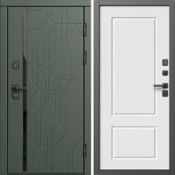 Входная дверь Termo-Door Сплит Грин - Марсель Белый софт