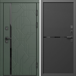 Входная дверь Termo-Door Сплит Грин - Нео Black