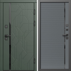 Входная дверь Termo-Door Сплит Грин - Порте Grey софт
