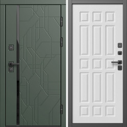 Входная дверь Termo-Door Сплит Грин - Спарта белое дерево