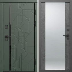 Входная дверь Termo-Door Сплит Грин - Зеркало бетон темный