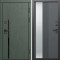 Входная дверь Termo-Door Сплит Грин - Зеркало Люмис Грей Софт