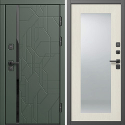 Входная дверь Termo-Door Сплит Грин - Зеркало Триумф лиственница