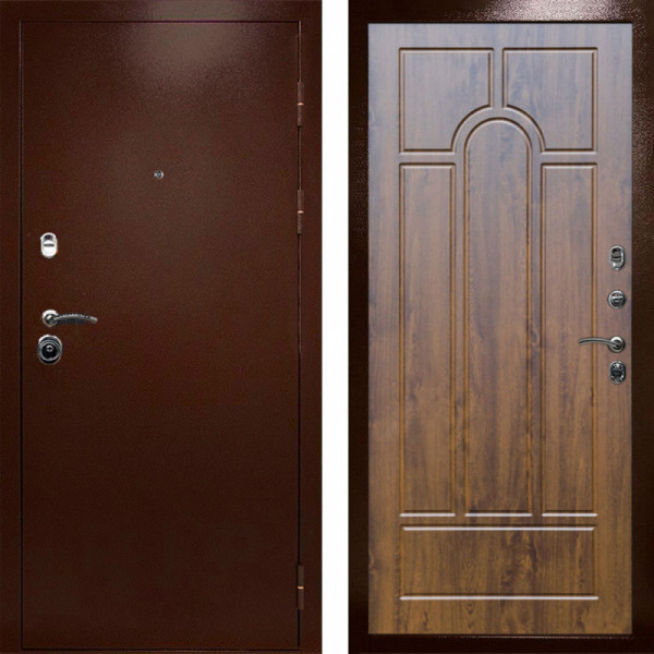 Входная дверь Termo-Door Техно Медь Антик - Арка дуб