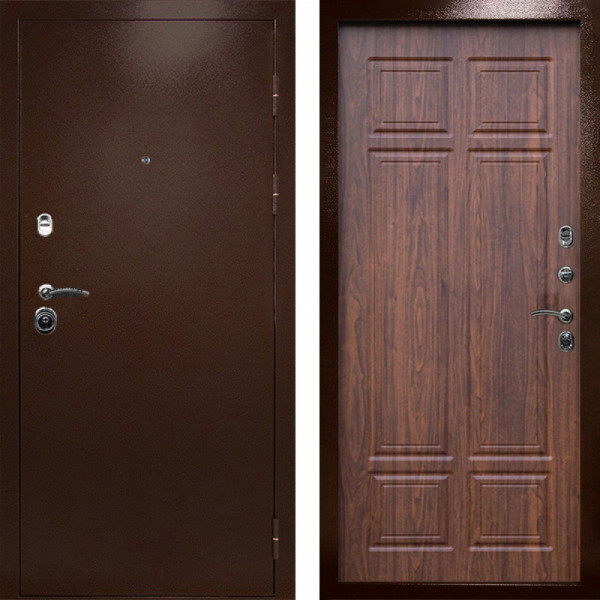 Входная дверь Termo-Door Техно Медь Антик - Без серии Орех премиум