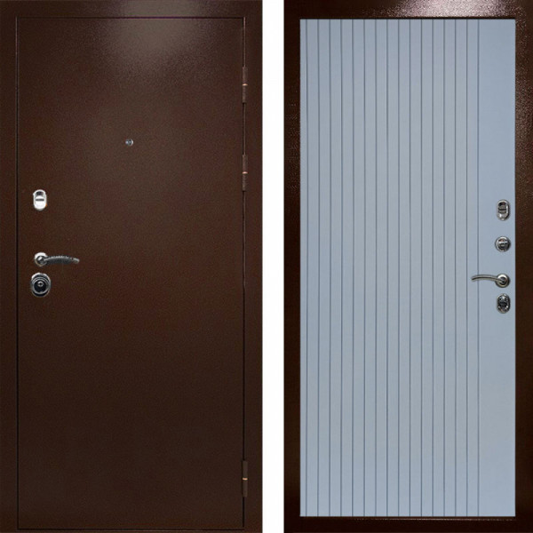 Входная дверь Termo-Door Техно Медь Антик - Flat Grey софт