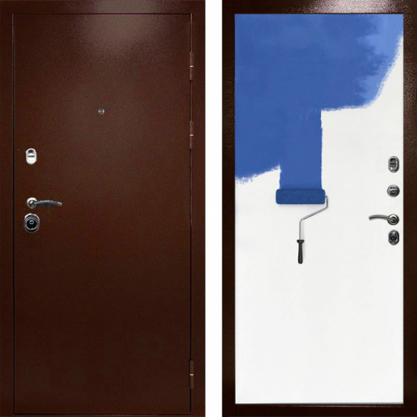 Входная дверь Termo-Door Техно Медь Антик - Гладкая Панель Под Покраску Под покраску (грунт)