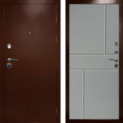 Входная дверь Termo-Door Техно Медь Антик - Горизонт Grey софт