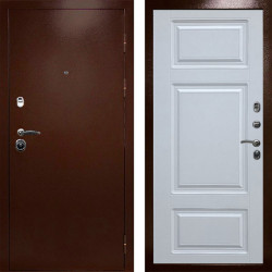 Входная дверь Termo-Door Техно Медь Антик - Лион Белый софт