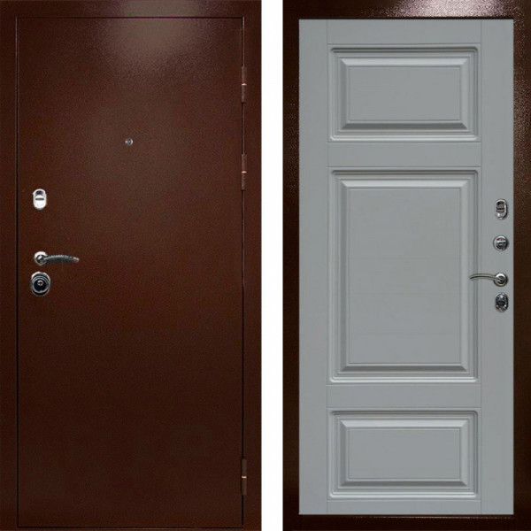 Входная дверь Termo-Door Техно Медь Антик - Лион Grey софт