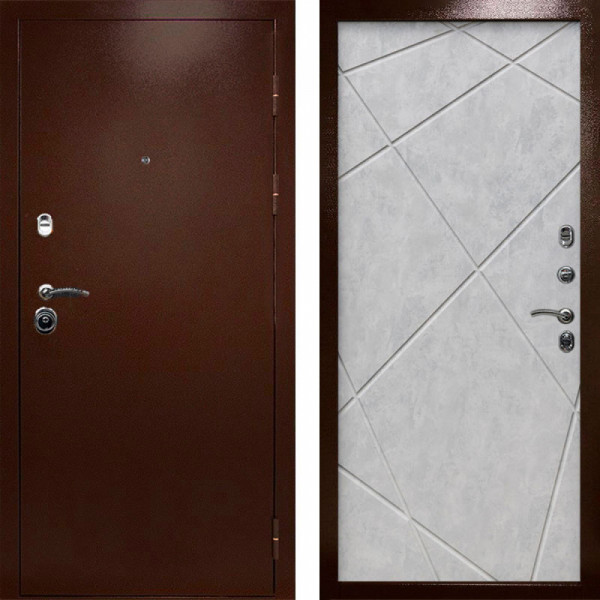 Входная дверь Termo-Door Техно Медь Антик - Лучи бетон светлый