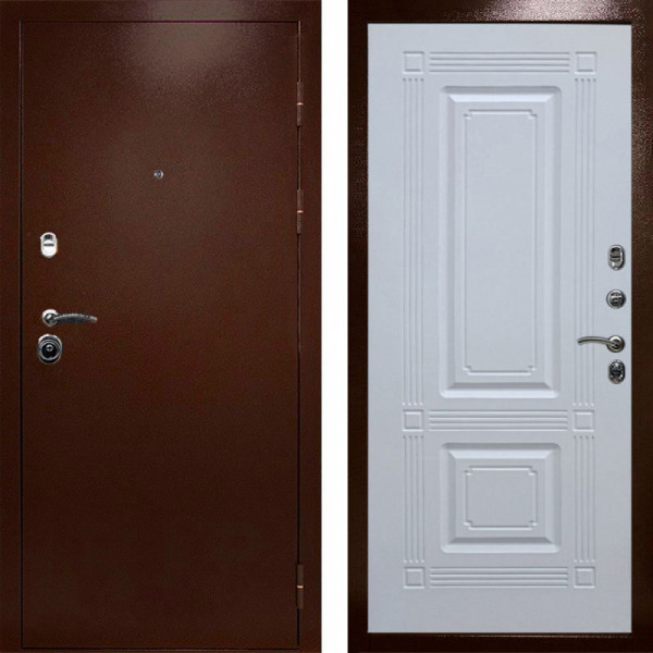 Входная дверь Termo-Door Техно Медь Антик - Мадрид Белый софт