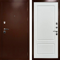 Входная дверь Termo-Door Техно Медь Антик - Марсель Белый софт