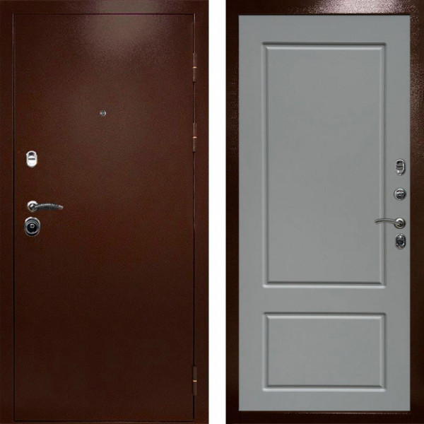 Входная дверь Termo-Door Техно Медь Антик - Марсель Grey софт