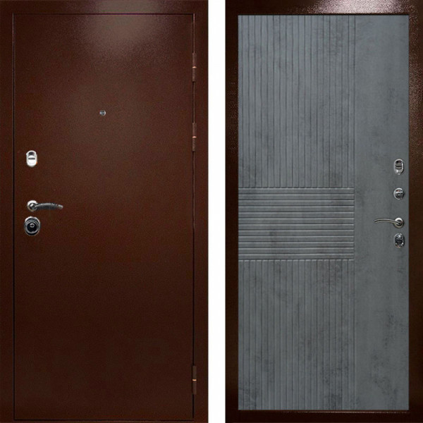 Входная дверь Termo-Door Техно Медь Антик - Мастино Бетон темный