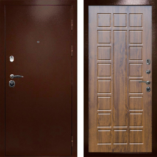 Входная дверь Termo-Door Техно Медь Антик - Престиж дуб