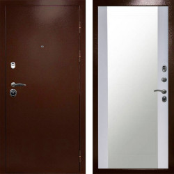 Входная дверь Termo-Door Техно Медь Антик - Зеркало белый софт