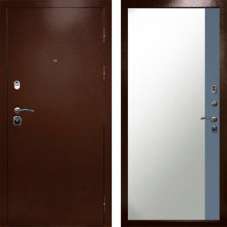 Входная дверь Termo-Door Техно Медь Антик - Зеркало Фацет Grey софт