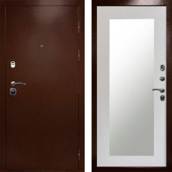 Входная дверь Termo-Door Техно Медь Антик - Зеркало Триумф лиственница
