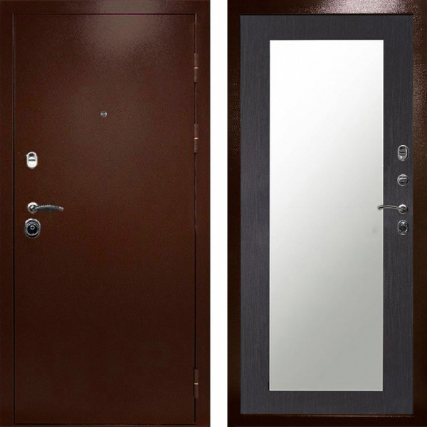 Входная дверь Termo-Door Техно Медь Антик - Зеркало Триумф венге