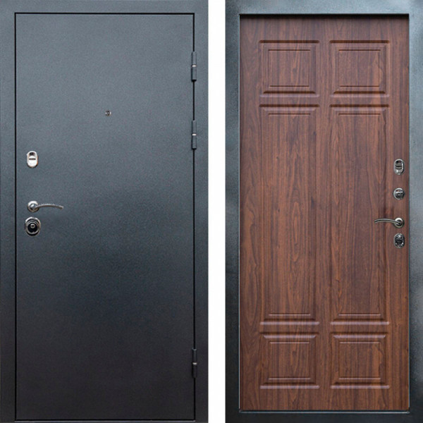 Входная дверь Termo-Door Техно Серебро Антик - Без серии Орех премиум