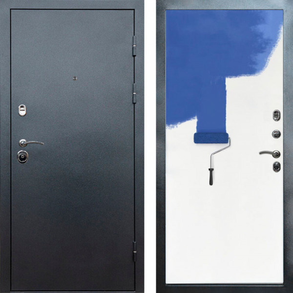 Входная дверь Termo-Door Техно Серебро Антик - Гладкая Панель Под Покраску Под покраску (грунт)