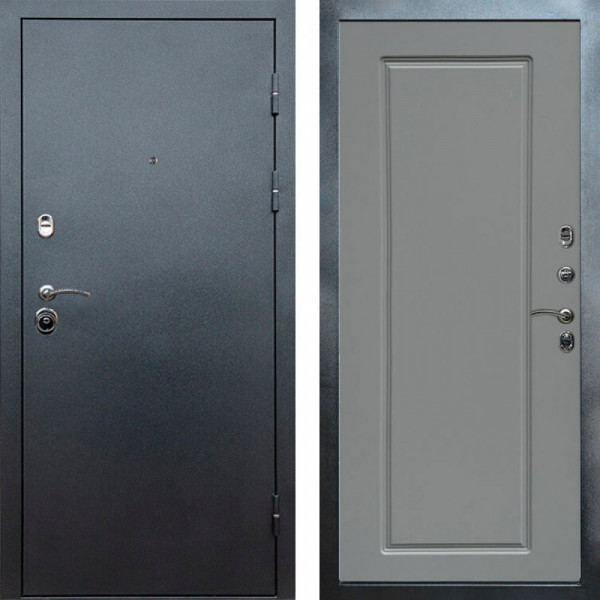 Входная дверь Termo-Door Техно Серебро Антик - Гранд Grey софт