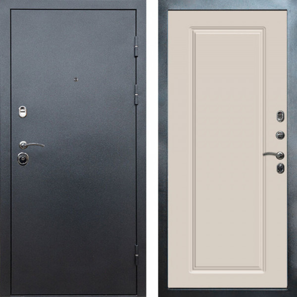 Входная дверь Termo-Door Техно Серебро Антик - Гранд Слоновая кость