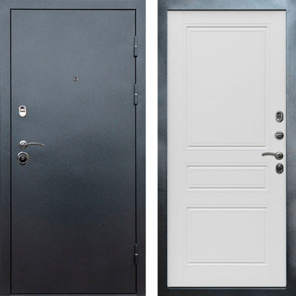 Входная дверь Termo-Door Техно Серебро Антик - Классика лиственница