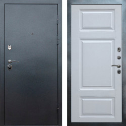 Входная дверь Termo-Door Техно Серебро Антик - Лион Белый софт